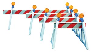 Rail Assembly, 8" x 8' TrafFix Plastic I Beam Rail 3M Engineer Grade (7336) Sheeting 1-Side Right