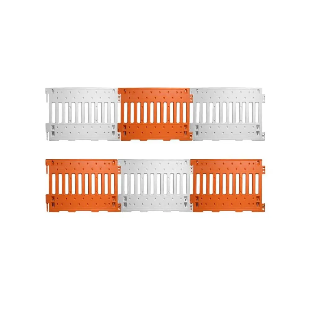 ADA Wall White DG 6" Striped RH Both Sides Top & Bottom