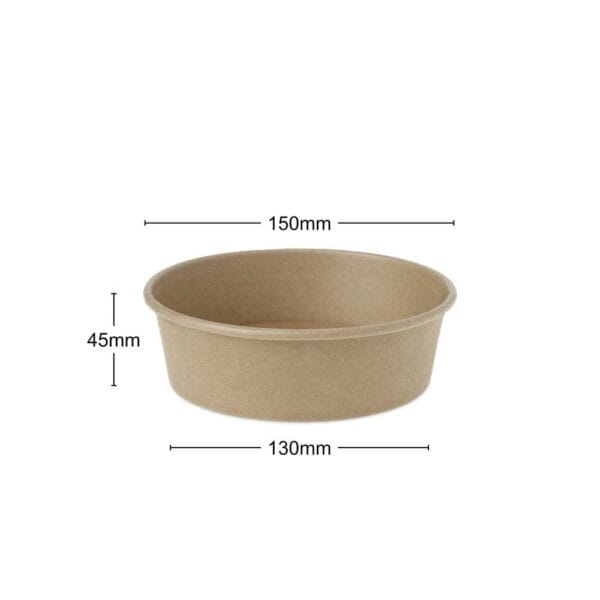 Bowl Paper Food, Kraft 150mm 16oz/500ml