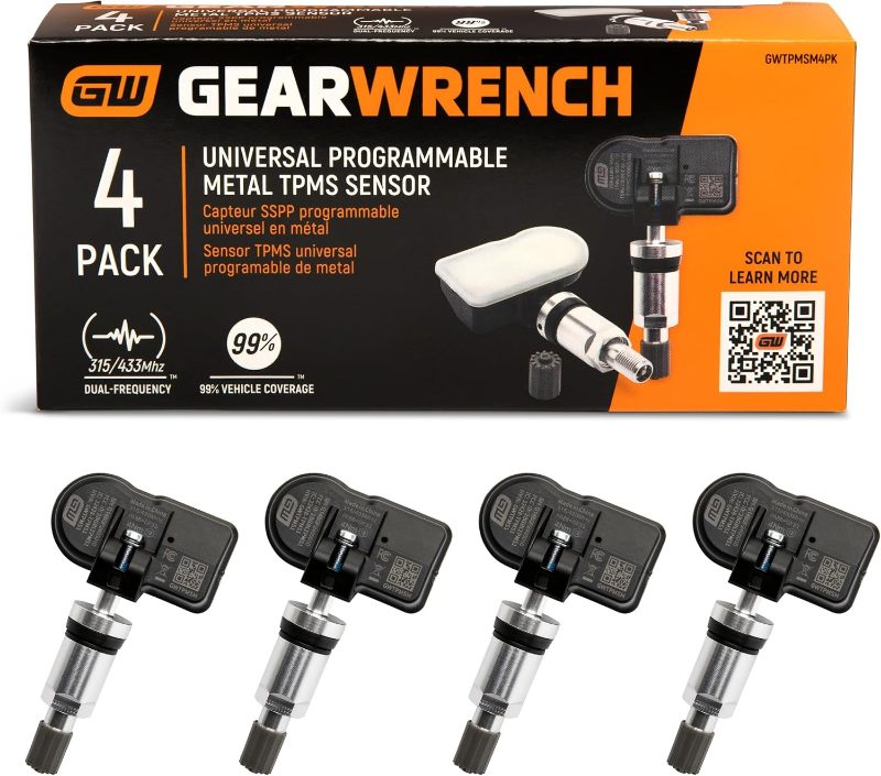 4 PACK METAL VALVE TPMS SENSOR