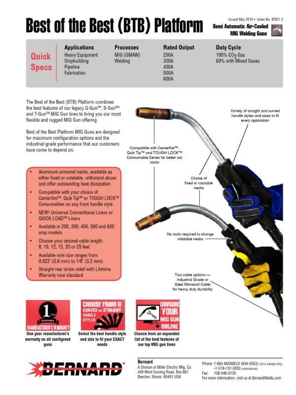 BTB 500A 10’ 80° NECK QUICK TIP 1/16’’ OXO EZRL