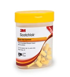 3M™ Scotchlok™ Fork, MNG10-8FX, yellow, butted seam, nylon insulated with insulation grip, stud size 8