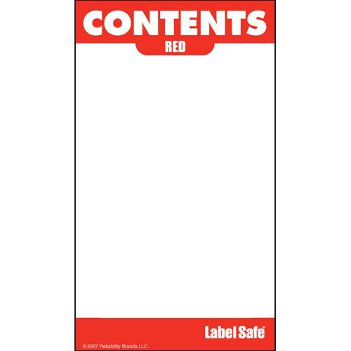 Contents Label – 2" x 3.5"– RED – Adhesive ,