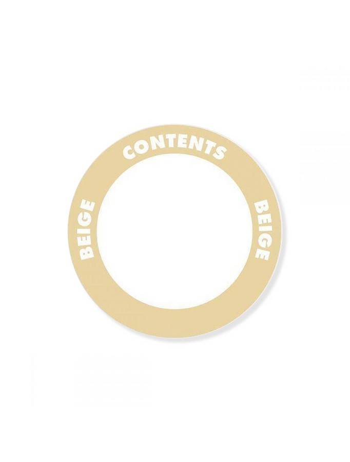 Contents Label – 2" Circle – BEIGE – Adhesive ,
