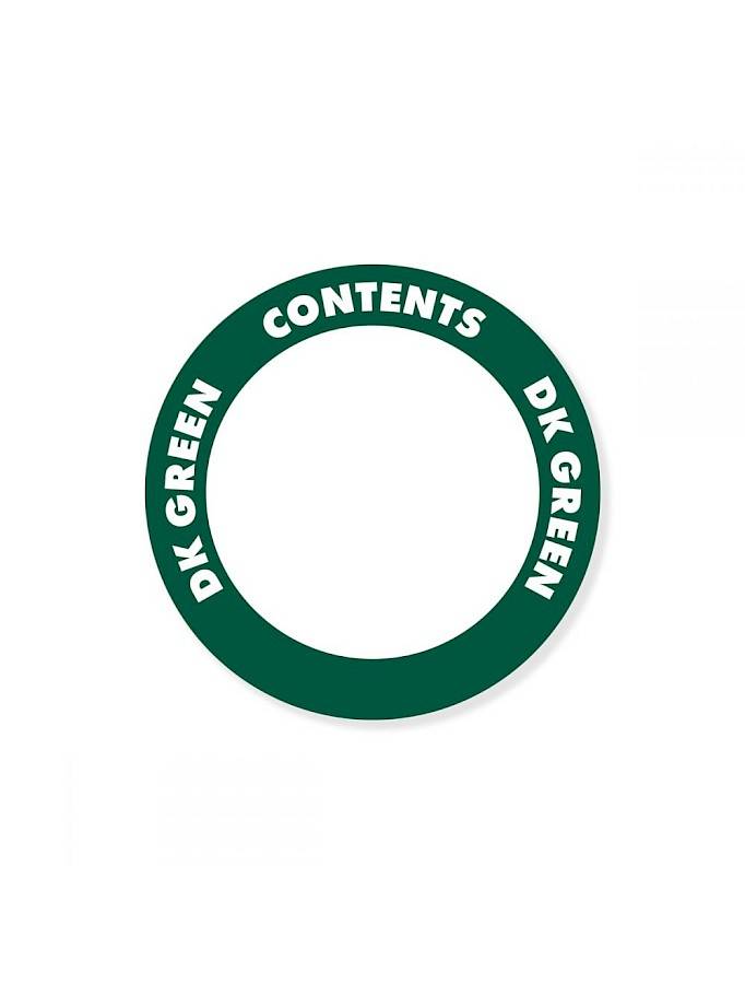 Contents Label – 2" Circle – DK GREEN – Adhesive ,