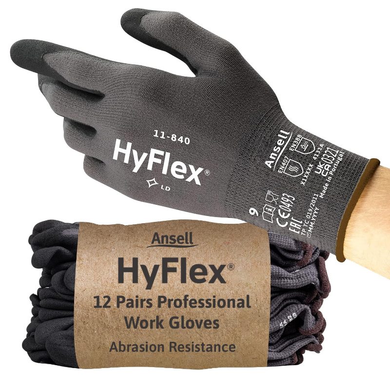 Ansell HyFlex 11-840 Cut-Resistant Gloves (12 pr) — Sz 9