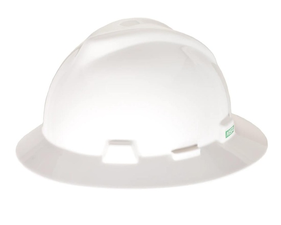 MSA V-Gard Slotted Hard Hat w/ Fas-Trac III — White