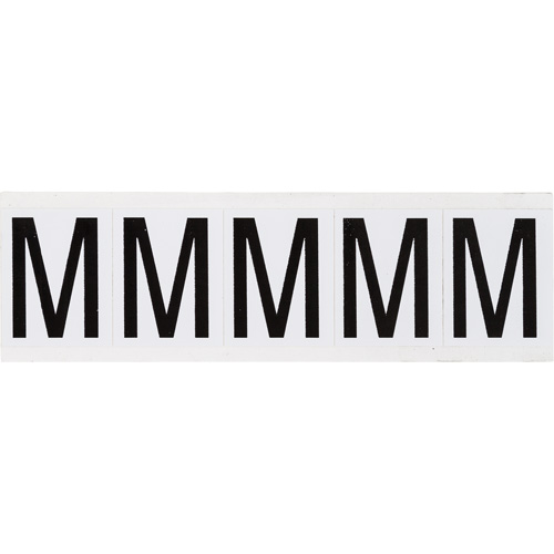 Individual Number & Letter Labels, M, 2" H, Black on White