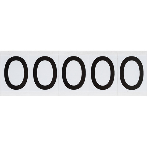 Individual Number & Letter Labels, O, 2" H, Black on White