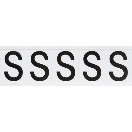 Individual Number & Letter Labels, S, 2" H, Black on White