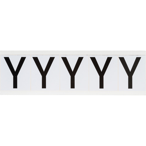 Individual Number & Letter Labels, Y, 2" H, Black on White