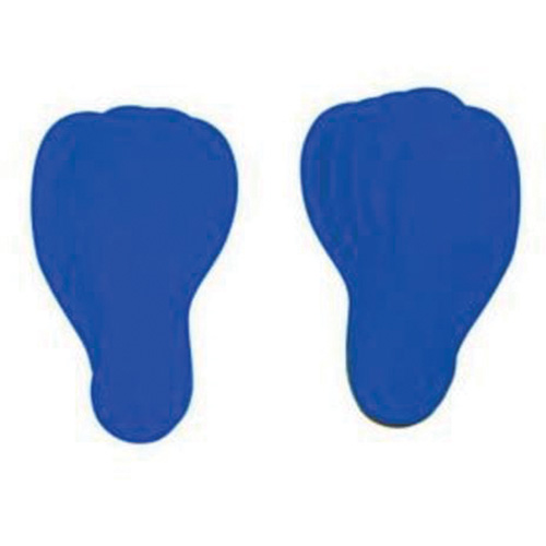 Floor Marking Labels, Footprint, 12" L x 3.75" W, Blue, Vinyl