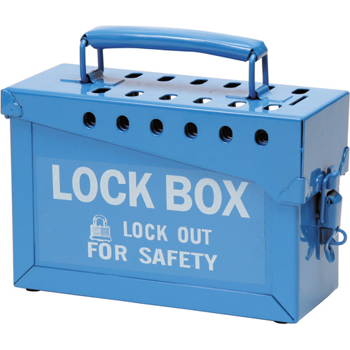 Portable Metal Lock Box, Blue