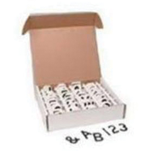 Quick-Align® Individual Gothic Labels Kit, Assorted Numbers/Letters/Punctuation, 1" H, White