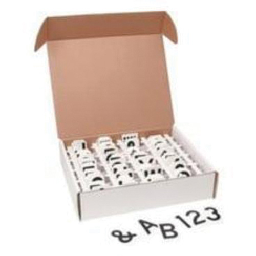 Quick-Align® Individual Gothic Labels Kit, Assorted Numbers/Letters/Punctuation, 2" H, Black