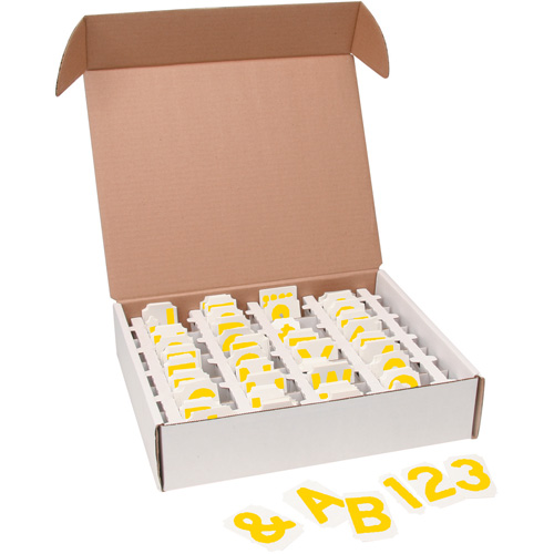 Quick-Align® Individual Gothic Labels Kit, Assorted Numbers/Letters/Punctuation, 2" H, Yellow