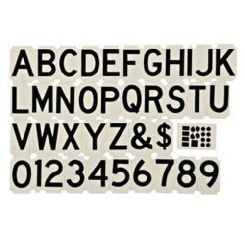 Quick-Align® Individual Gothic Labels Kit, Assorted Numbers/Letters/Punctuation, 3" H, Black