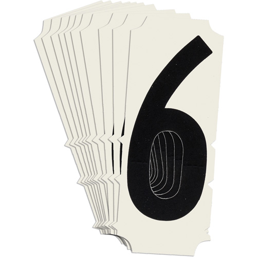 Condensed Quick-Align® Individual Gothic Number and Letter Labels, 6, 2" H, Black