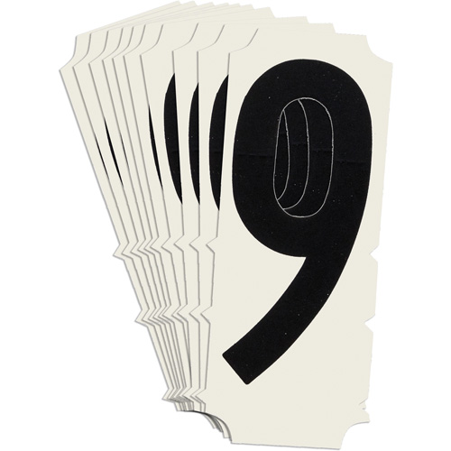 Condensed Quick-Align® Individual Gothic Number and Letter Labels, 9, 2" H, Black