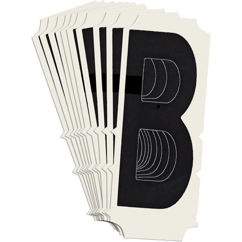 Condensed Quick-Align® Individual Gothic Number and Letter Labels, B, 2" H, Black