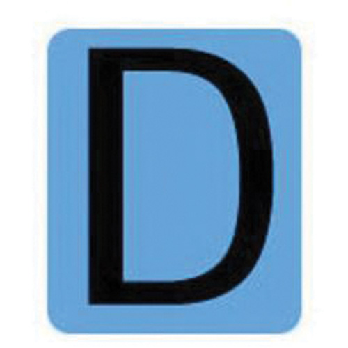 Condensed Quick-Align® Individual Gothic Number and Letter Labels, D, 2" H, Black