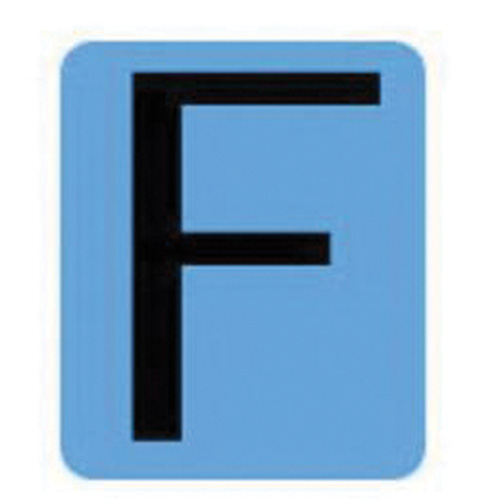 Condensed Quick-Align® Individual Gothic Number and Letter Labels, F, 2" H, Black