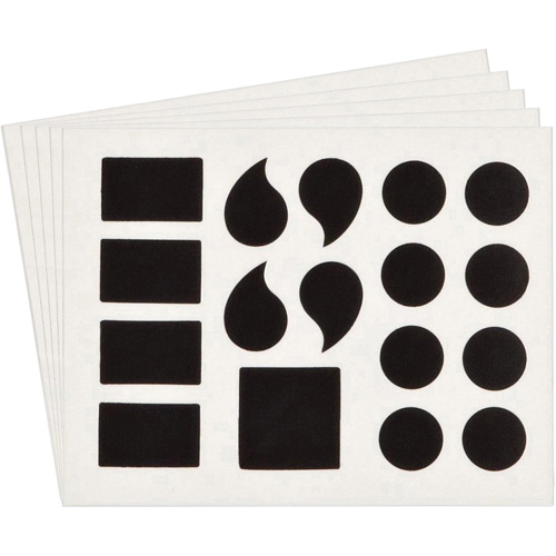 Condensed Quick-Align® Individual Gothic Number & Letter Labels, Assorted Punctuation, 2" H, Black