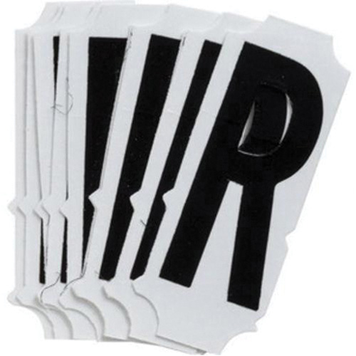 Condensed Quick-Align® Individual Gothic Number & Letter Labels, R, 2" H, Black
