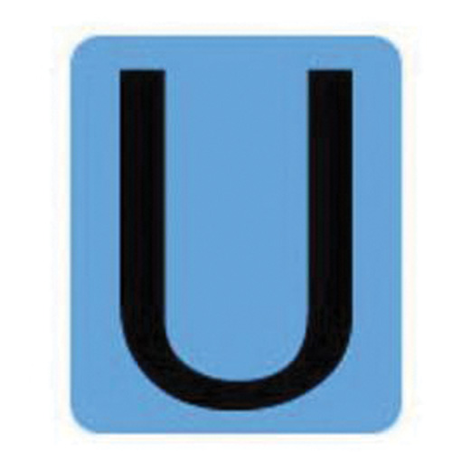 Condensed Quick-Align® Individual Gothic Number & Letter Labels, U, 2" H, Black