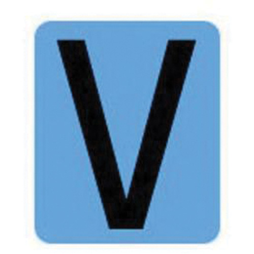 Condensed Quick-Align® Individual Gothic Number & Letter Labels, V, 2" H, Black