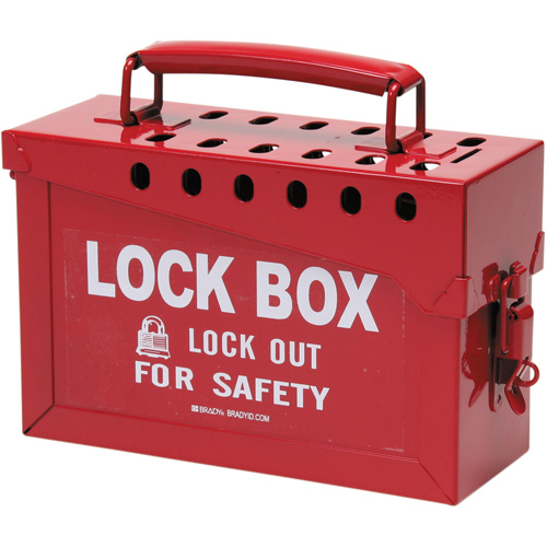 Portable Metal Lock Box, Red