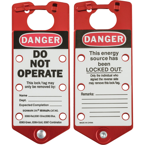 Labeled Lockout Hasp, Red