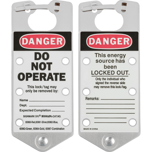 Labeled Lockout Hasps, Silver