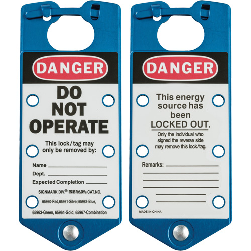 Labeled Lockout Hasps, Blue