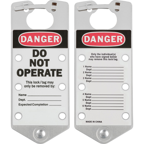 Labeled Lockout Hasps, Silver