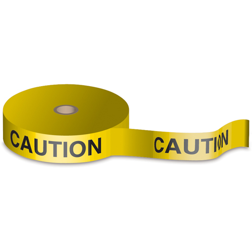 Bio-Degradable Flagging Tape, English, 3" W x 150' L, 1.5 mils, Black on Yellow