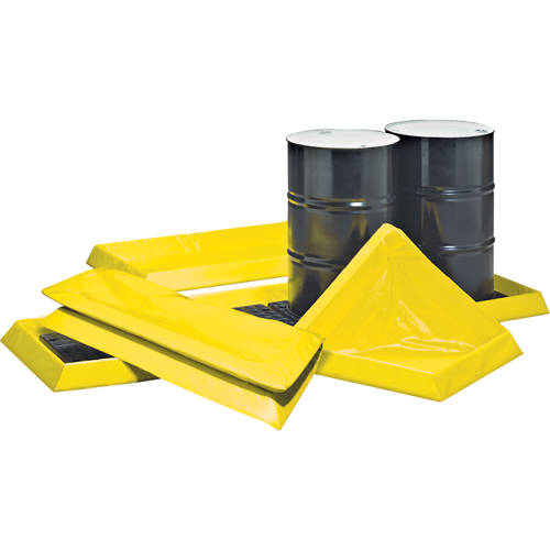 Spillpal™ Flexible Workstations Without Grates, 14 US gal. Capacity, 4' W x 2' L x 3" H, Foam Wall