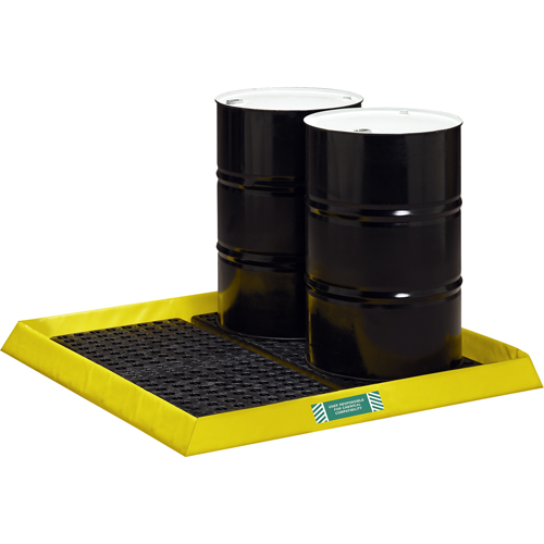Spillpal™ Flexible Workstations Without Grates, 29 US gal. Capacity, 4' W x 4' L x 3" H, Foam Wall