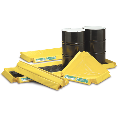 Spillpal™ Flexible Workstations Without Grates, 44 US gal. Capacity, 6' W x 4' L x 3" H, Foam Wall