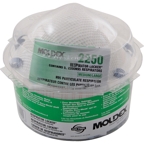 2250N95 Respirator Locker® with 2200N95 Masks, N95, NIOSH Certified, Medium/Large/One Size