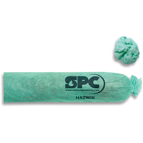 SPC® Hazwik® Absorbent SOCs, Hazmat, 12 gal. Absorbancy, 3" W x 4' L, Pack of 12