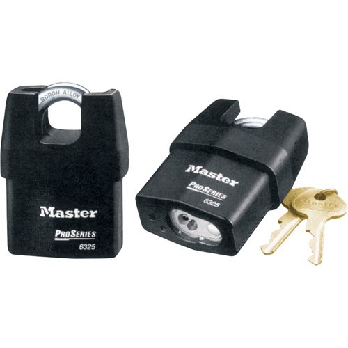 ProSeries® Shrouded Padlock, Black, Keyed Alike, Laminated Steel, 2-3/8" Width