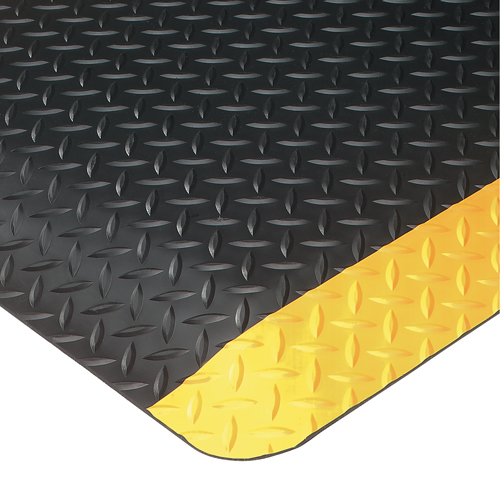 Ultrasoft No. 414 Mats, Diamond, 2' x 3' x 15/16", Black/Yellow, PVC Sponge