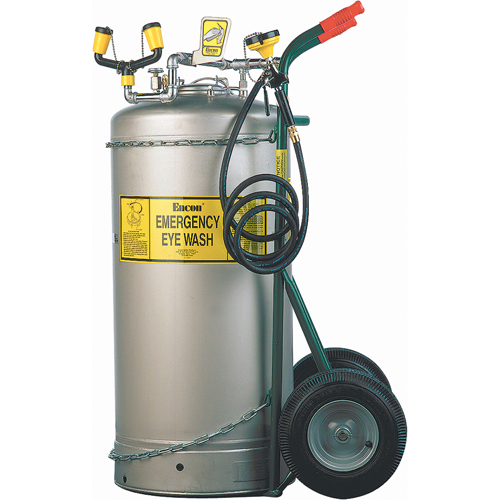 Self-Contained Eyewash With Dolly Cart, Pressurized, 7 gal. Capacity, Meets ANSI Z358.1