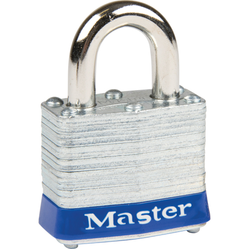 Series 3 Safety Padlock, Blue, Keyed Different, Laminated Steel, 1-9/16" Width