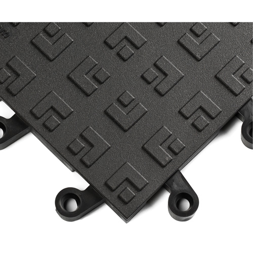 ErgoDeck® Ergonomic Flooring System No. 562, PVC, 1-1/2' W x 1-1/2' L, 7/8" Thick, Black