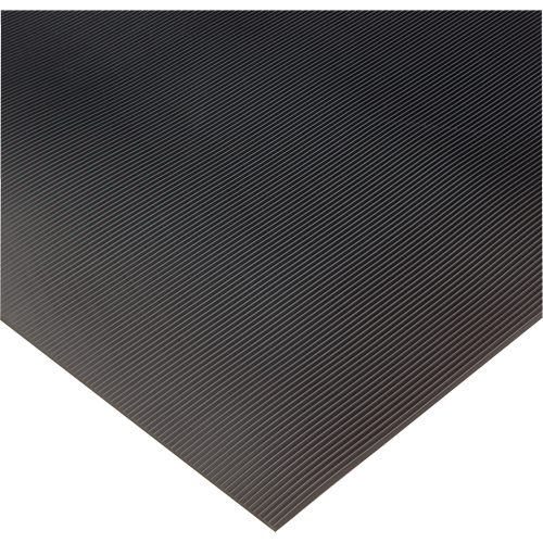 Non-Conductive Corrugated Switchboard No.702 Matting, 2' W x 75' L, 1/4" Thickness, Black, PVC