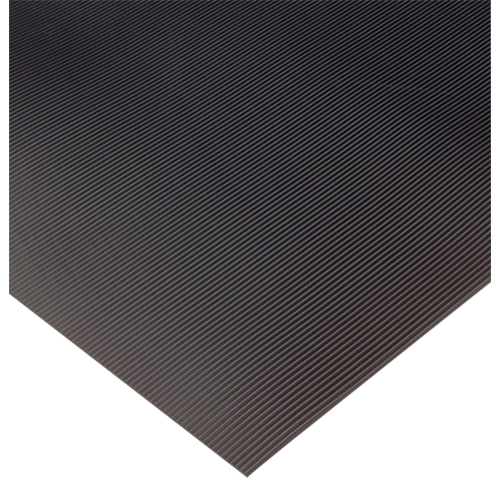 Non-Conductive Corrugated Switchboard No.702 Matting, 3' W x 75' L, 3/8" Thickness, Black, PVC