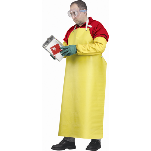 Flame Resistant Aprons, Neoprene/Polyester, 48" L x 35" W, Yellow