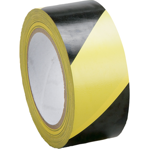 Hazard Warning Tape - Laminated, 2" x 108', PVC, Black and Yellow